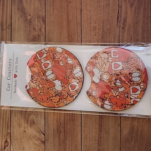 Garfield Handmade Reuseable Neoprene Set of 2 Cup Holder Car Coasters - Picture 4 of 4